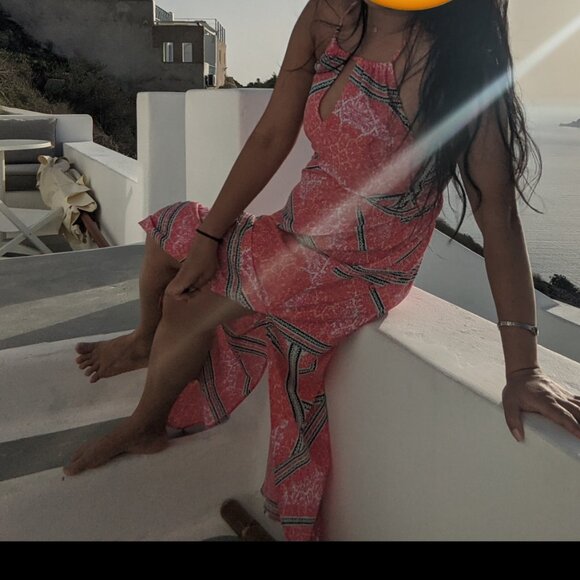 Minkpink Maxi Dress Pink Pattern Vacation Dress Size XS - Picture 3 of 6